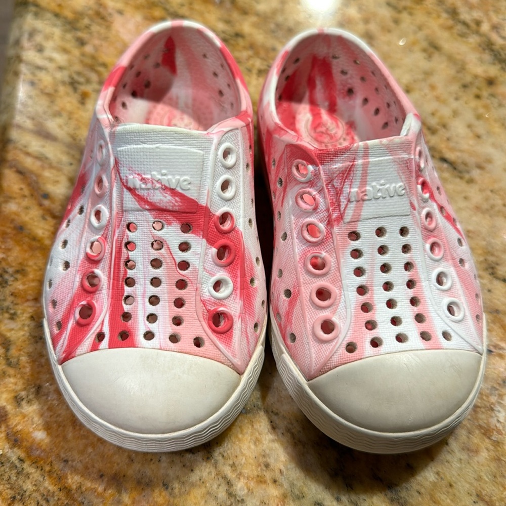 Pink multicolor tie-dye native shoes